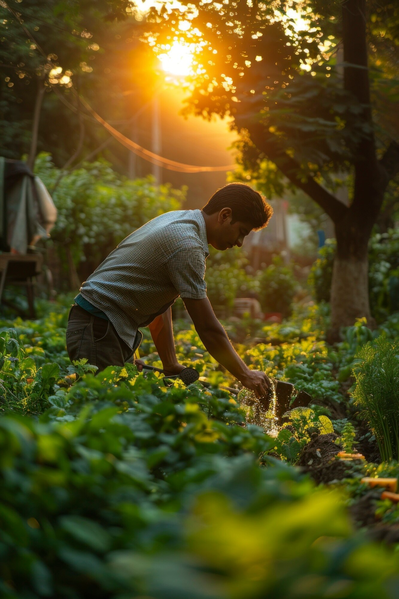 Farmer working in a field